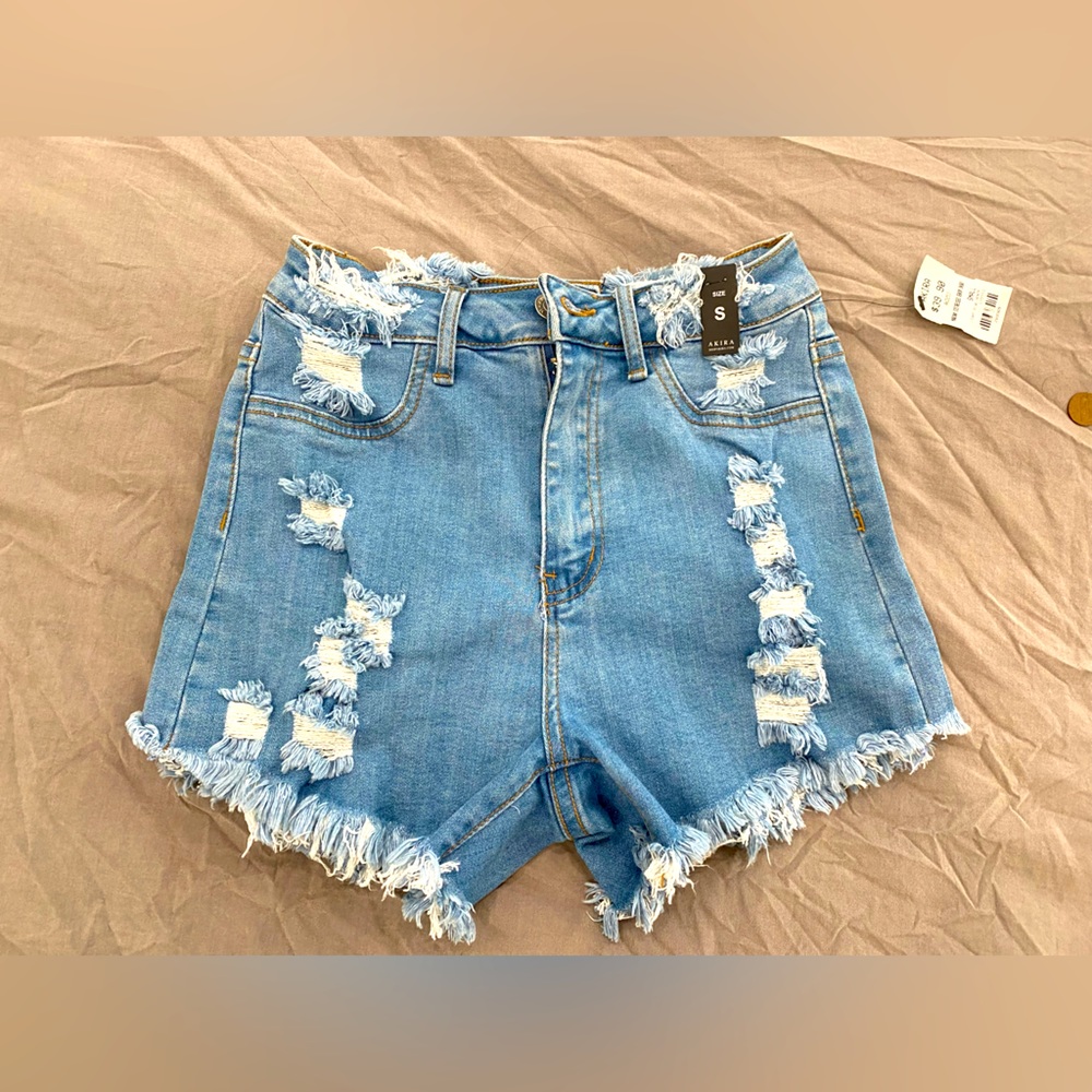 AKIRA HighWaisted Blue jean shorts